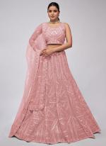 Soft Net Pink Wedding Wear Sequins Work Lehenga Choli